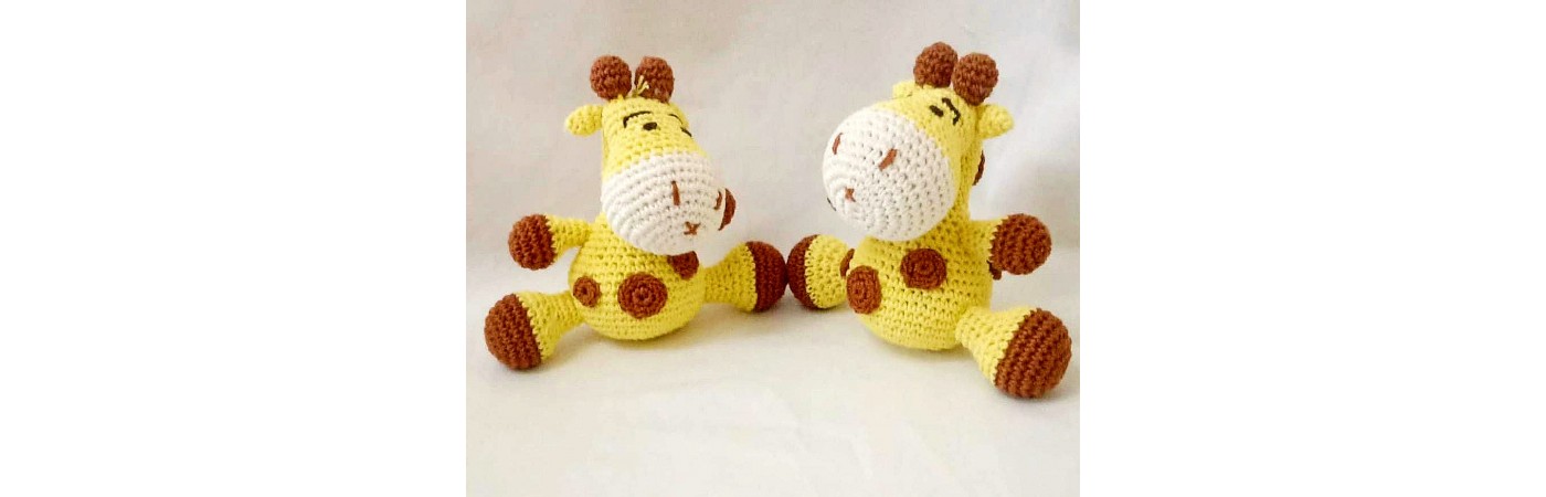  Amigurumi Soft Toy- Handmade Crochet- Giraffe(Yellow & Brown)